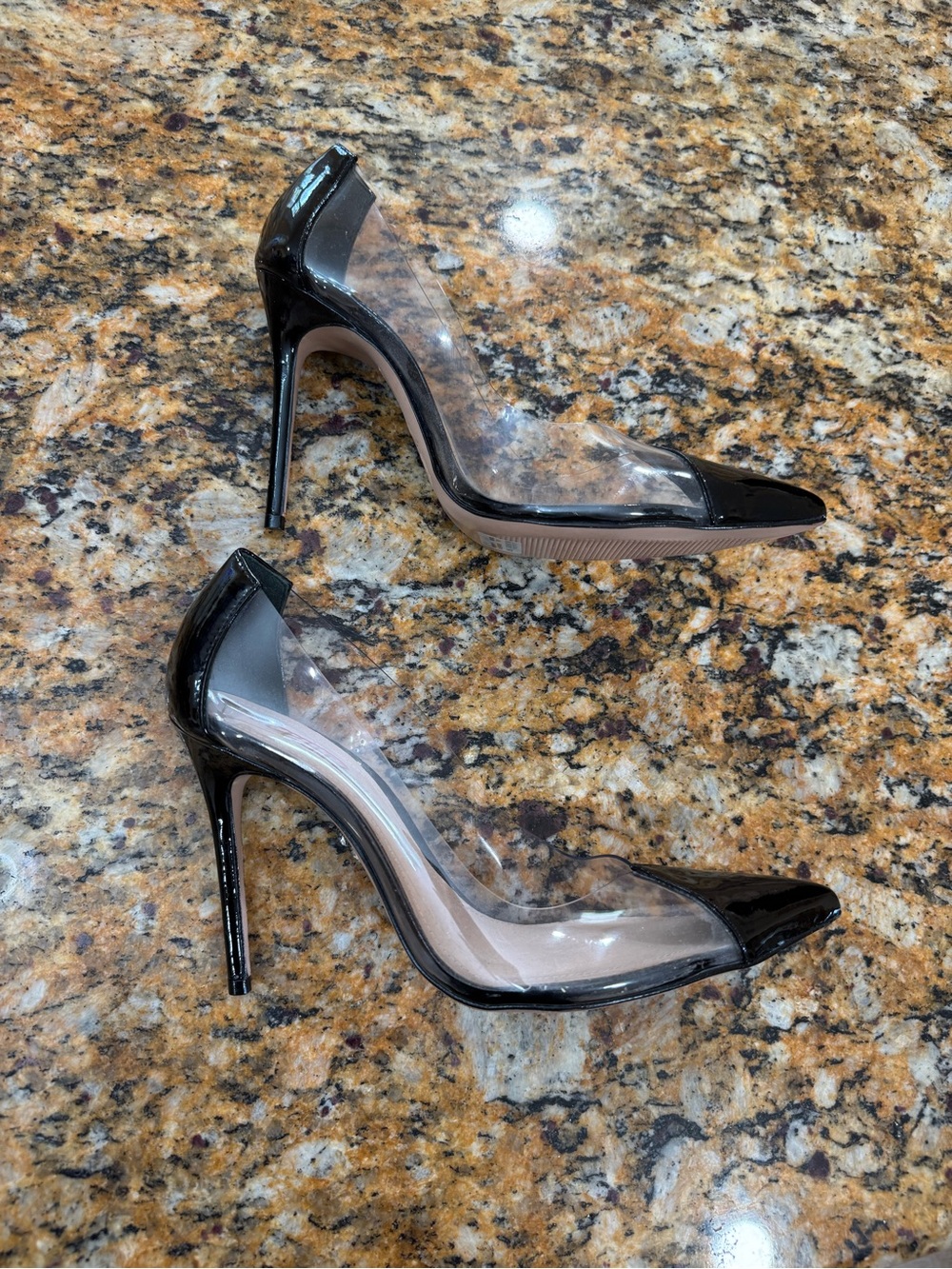 SCHUTZ Black Patent Pointed-Toe Clear sz8.5 - Picture 4 of 9